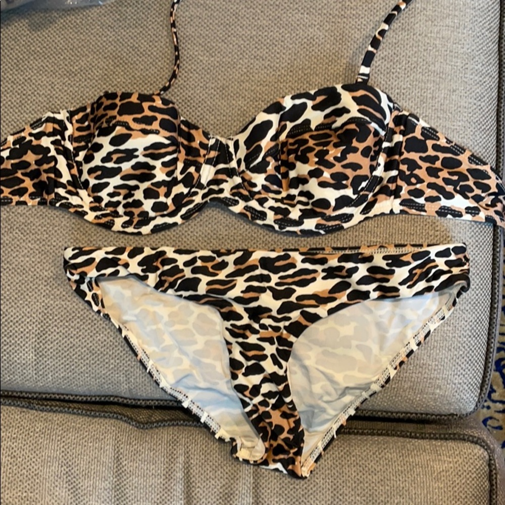 Gorgeous Leopard Zimmermann Halter Top Swimsuit